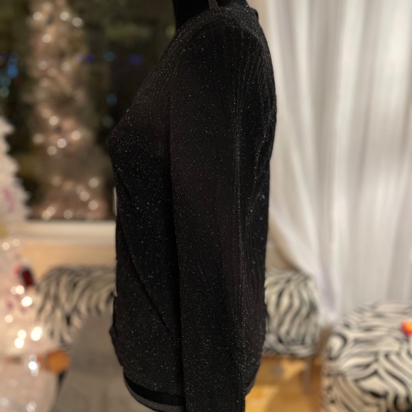 Frank Lyman Design Black Top with Silver Accents - Picture 3 of 6